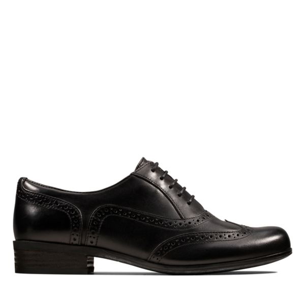 Clarks Womens Hamble Oak Flat Shoes Black | CA-4567039